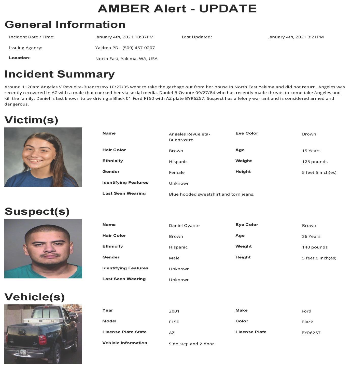 Amber Alert flyer